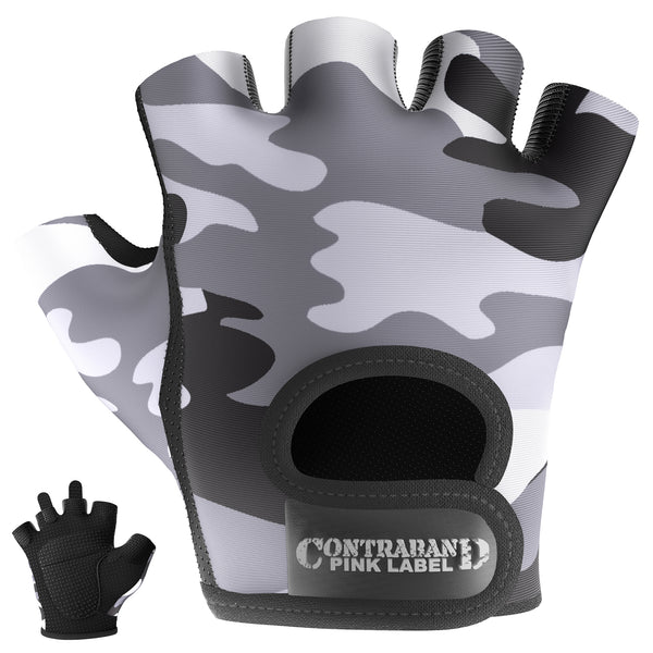 Camo lifting gloves, back and palm, Gray