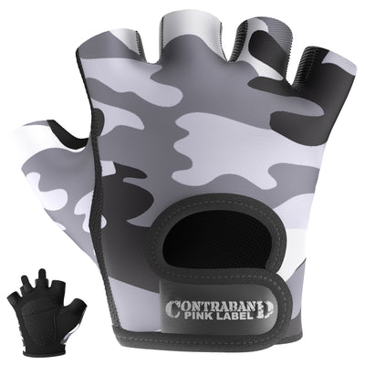 Camo lifting gloves, back and palm, Gray