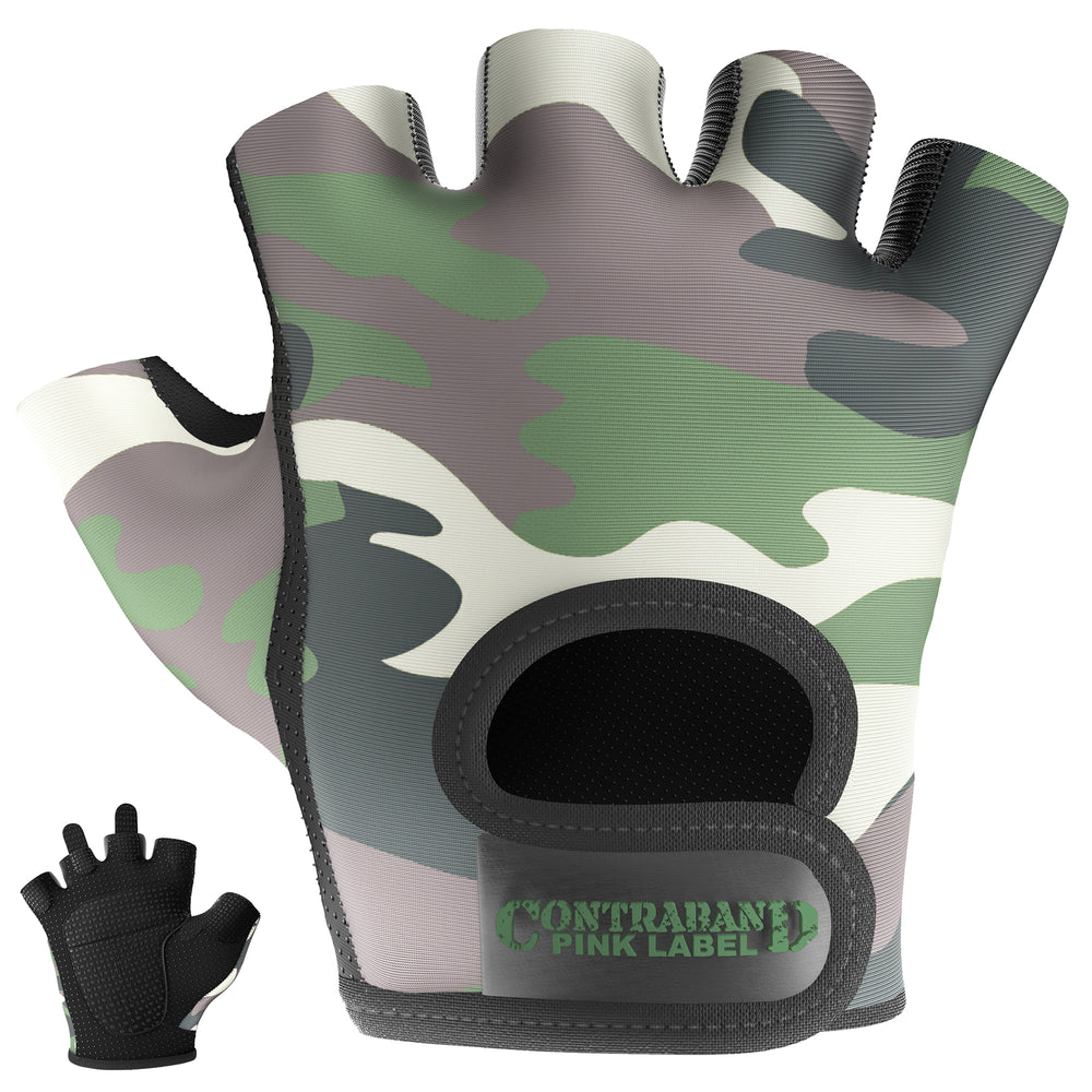 Contraband Pink Label 5217 Womens Camo Print Designer Lifting Gloves