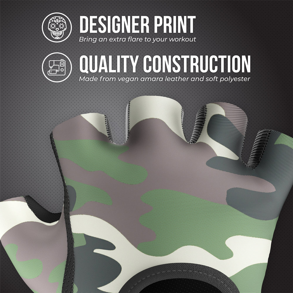 Contraband Pink Label 5217 Womens Camo Print Designer Lifting Gloves