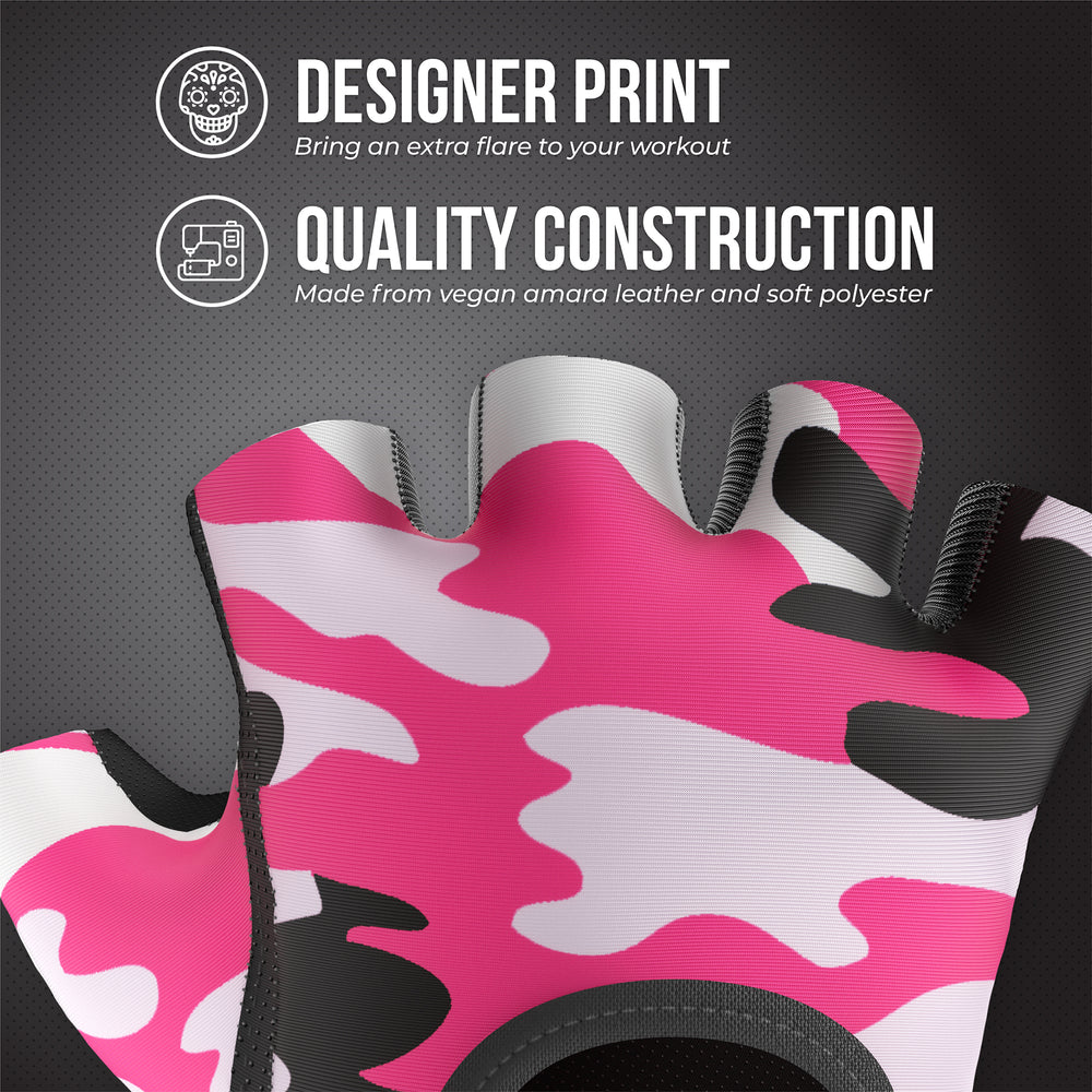 Contraband Pink Label 5217 Womens Camo Print Designer Lifting Gloves