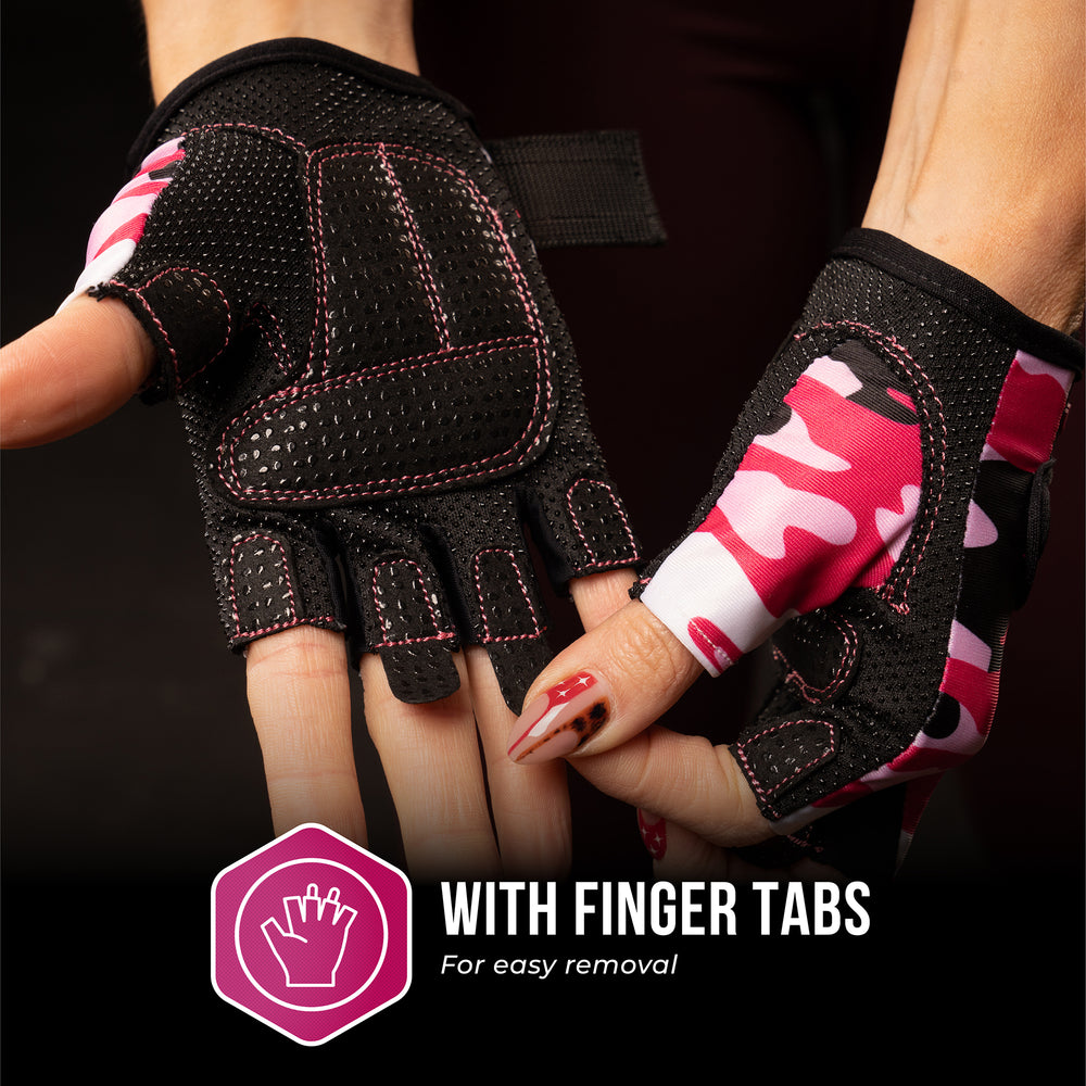 Contraband Pink Label 5217 Womens Camo Print Designer Lifting Gloves