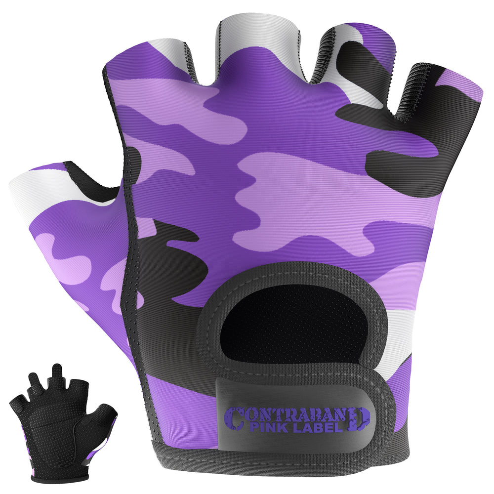 Contraband Pink Label 5217 Womens Camo Print Designer Lifting Gloves