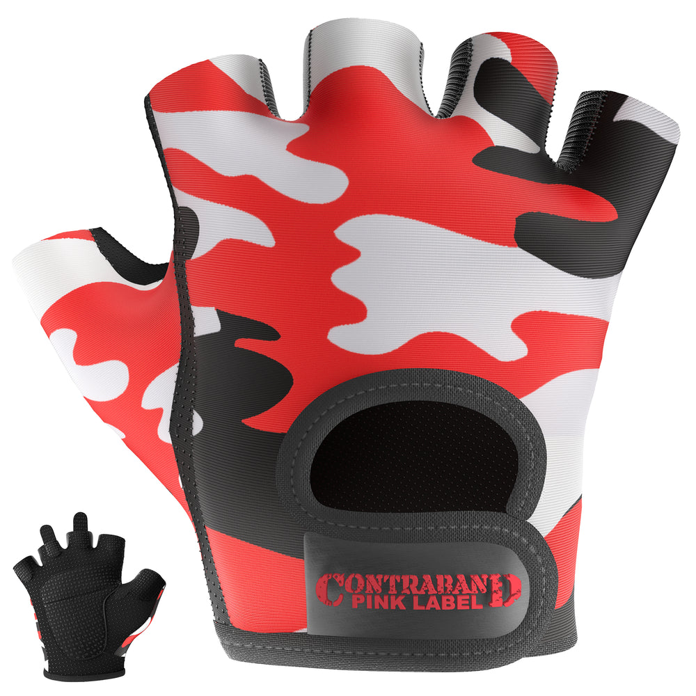 Contraband Pink Label 5217 Womens Camo Print Designer Lifting Gloves