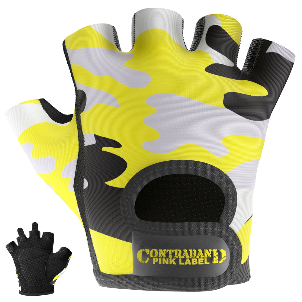 Contraband Pink Label 5217 Womens Camo Print Designer Lifting Gloves