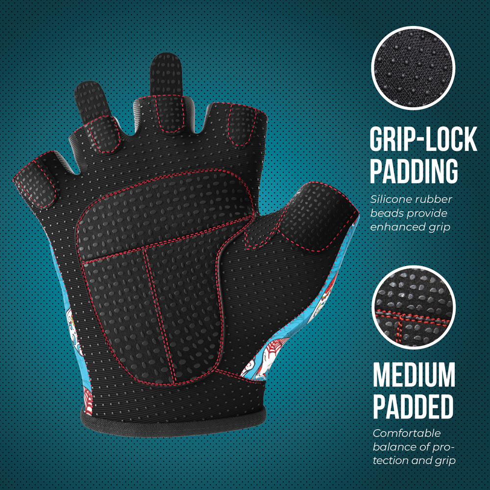Contraband Pink Label 5237 Womens Sugar Skull Designer Lifting Gloves
