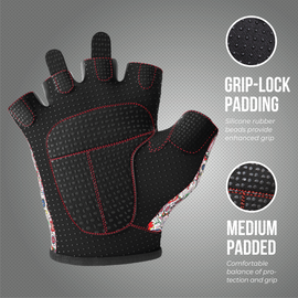 Contraband Pink Label 5237 Womens Design Series Sugar Skull Lifting Gloves (Pair)