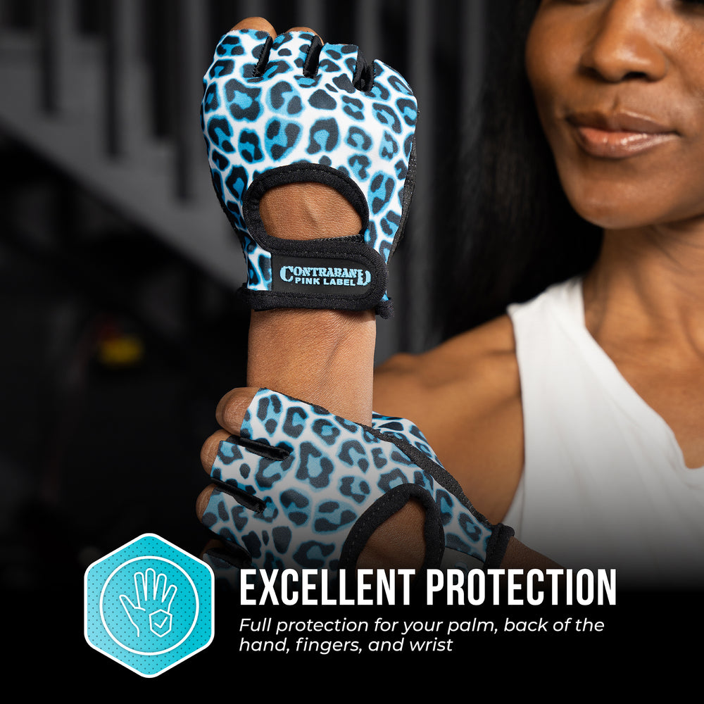 Contraband Pink Label 5297 Womens Leopard Designer Lifting Gloves