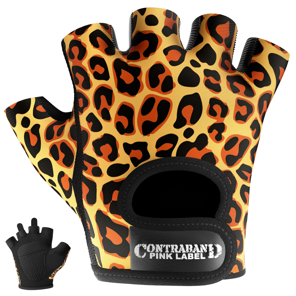 Contraband Pink Label 5297 Womens Leopard Designer Lifting Gloves