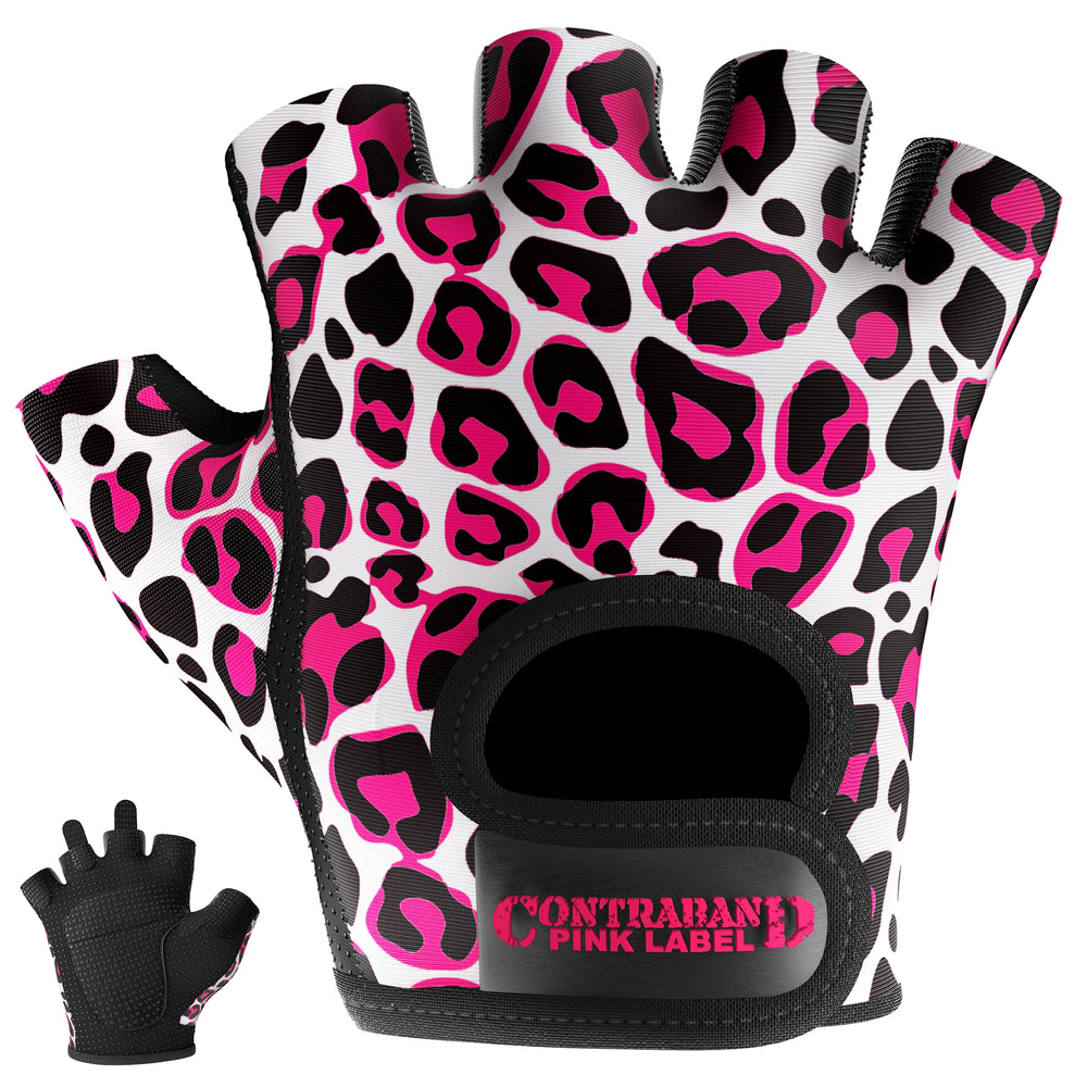 Contraband Pink Label 5297 Womens Leopard Designer Lifting Gloves