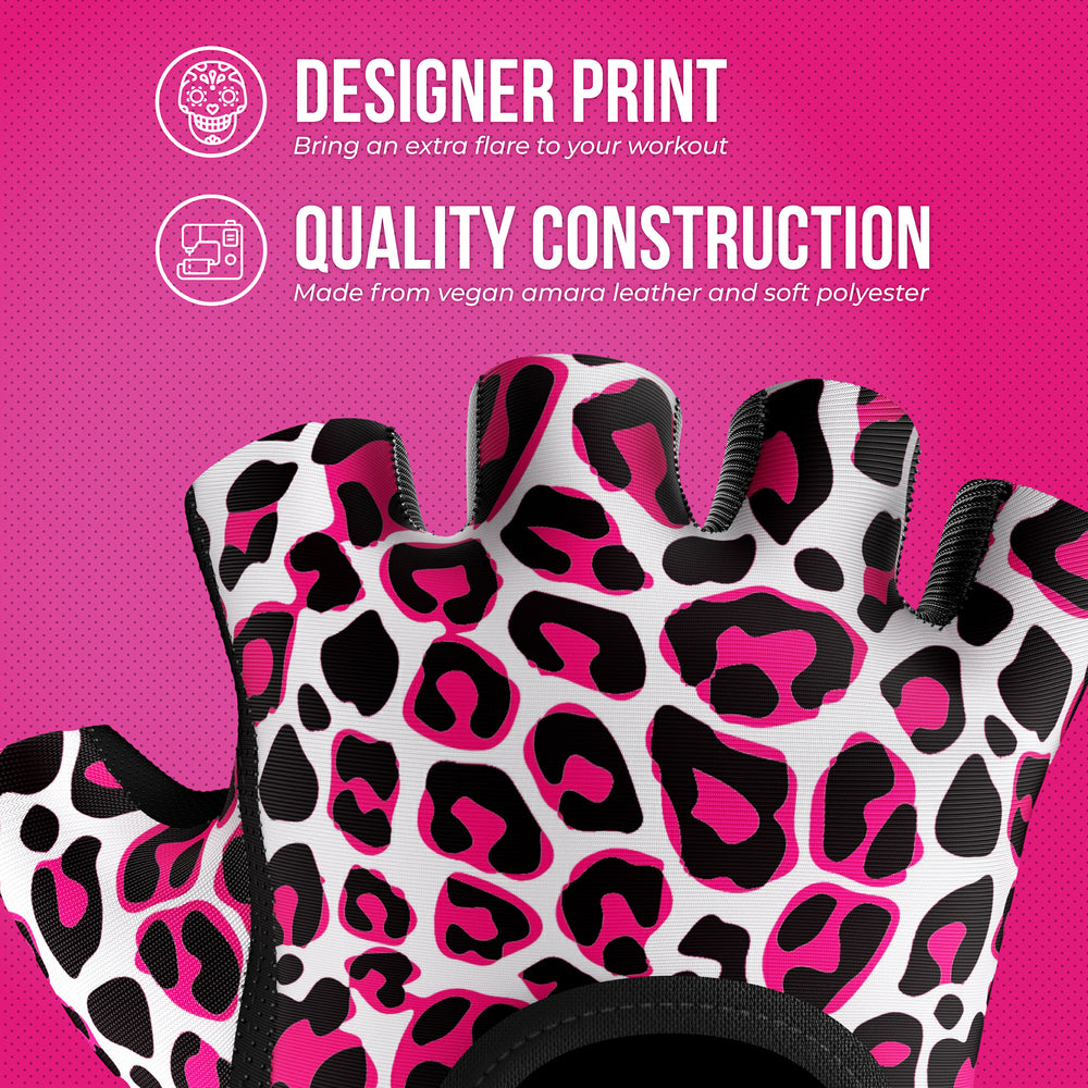 Contraband Pink Label 5297 Womens Leopard Designer Lifting Gloves