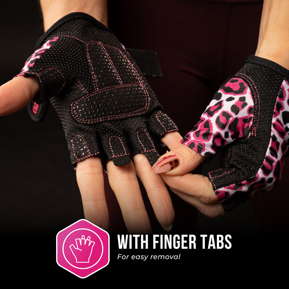 Contraband Pink Label 5297 Womens Leopard Designer Lifting Gloves