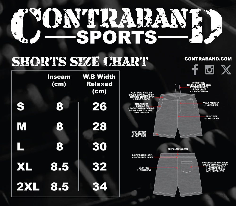 Contraband Sports 119 Midweight 8in Inseam Fleece Sweat Shorts
