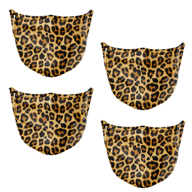 Contraband Pink Label 13297 Leopard Print Sport Face Cover/Sport Mask - Polyester Washable & Breathable - 4 Colors (Sold AS A Set)