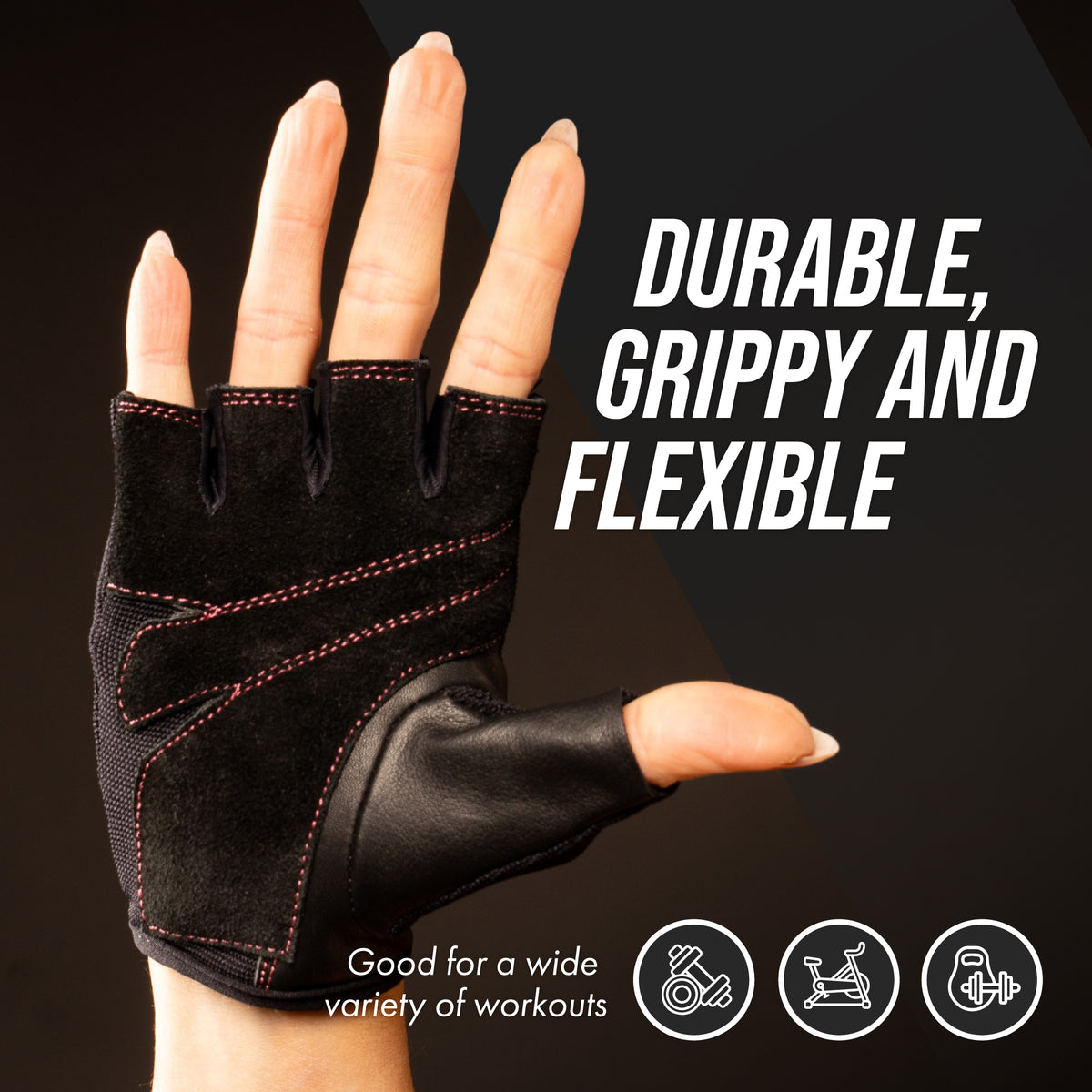 Small Fingerless Gloves Black Leather Working Out Weight Lifting Gym  Wheelchair