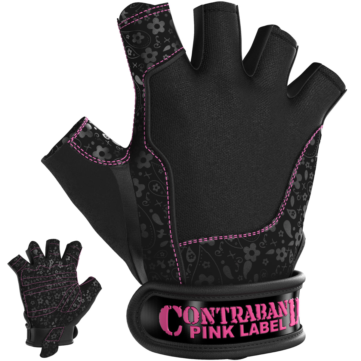 Contraband Pink Label 5127 Womens Vegan Weight Lifting Gloves w/Synthetic Microfiber Amara Leather