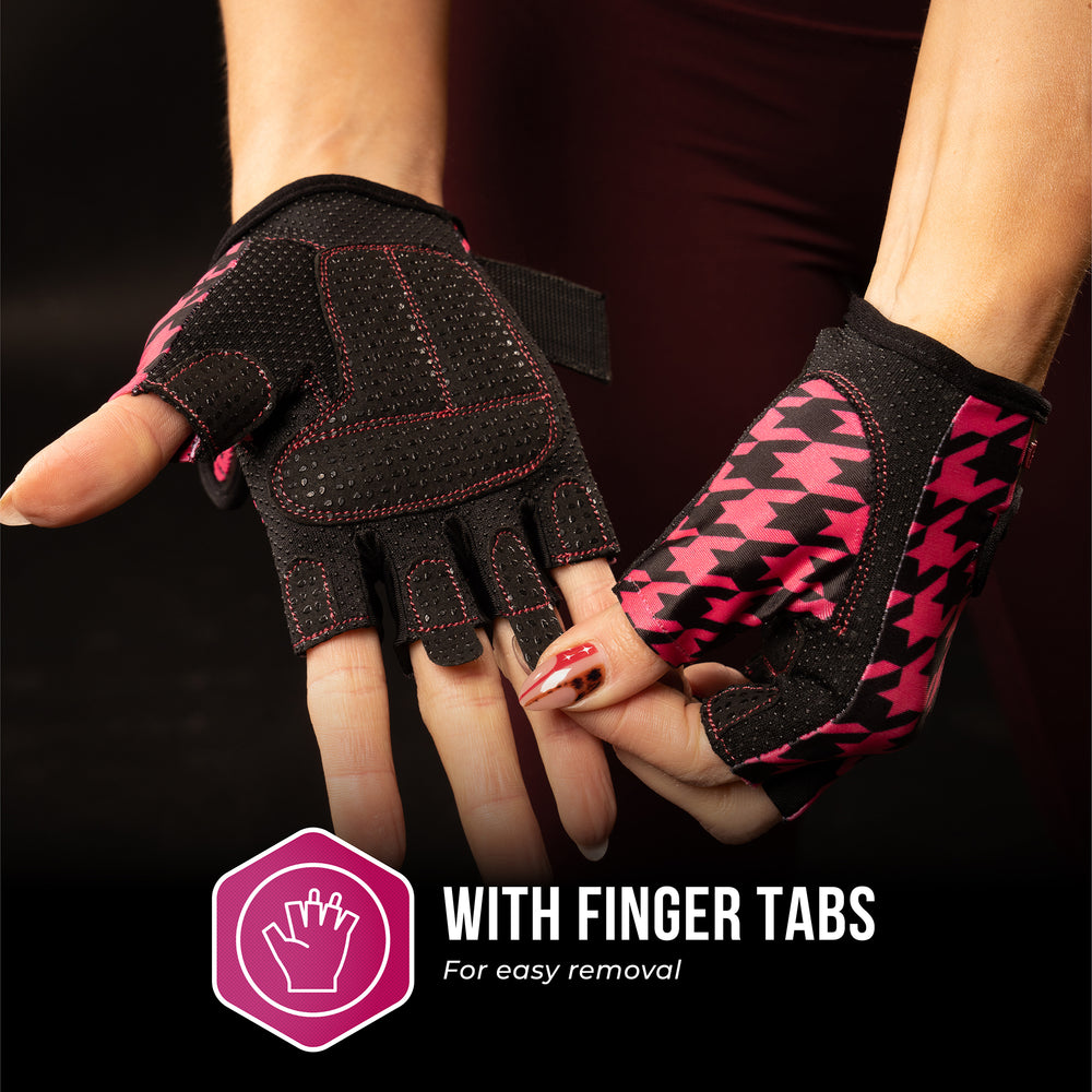 Contraband Pink Label 5257 Womens Houndstooth Designer Lifting Gloves
