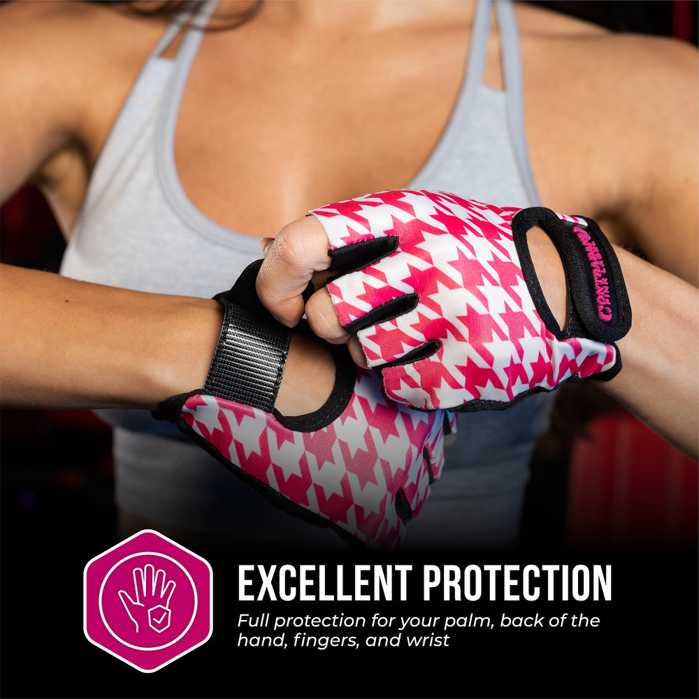 Contraband Pink Label 5257 Womens Houndstooth Designer Lifting Gloves