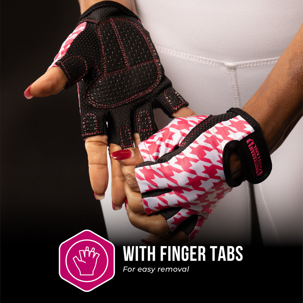 Contraband Pink Label 5257 Womens Houndstooth Designer Lifting Gloves