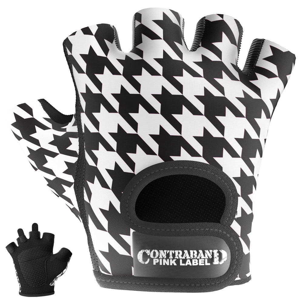 Contraband Pink Label 5257 Womens Houndstooth Designer Lifting Gloves