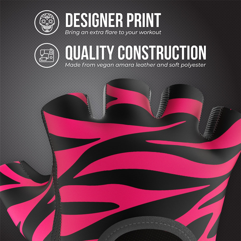 Contraband Pink Label 5277 Womens Zebra Designer Lifting Gloves