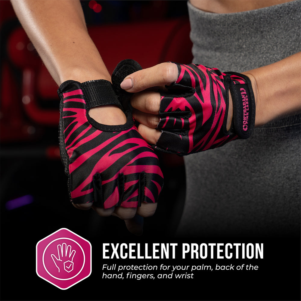 Contraband Pink Label 5277 Womens Zebra Designer Lifting Gloves