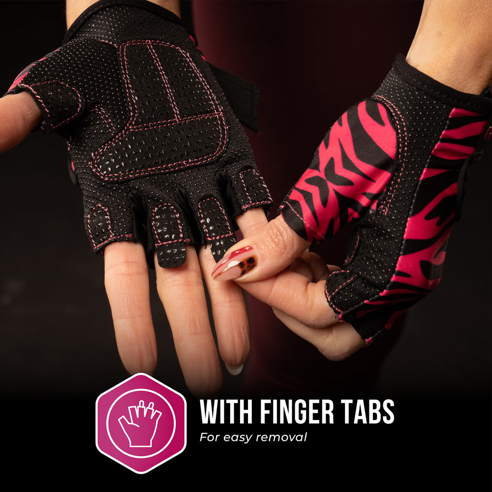 Contraband Pink Label 5277 Womens Zebra Designer Lifting Gloves