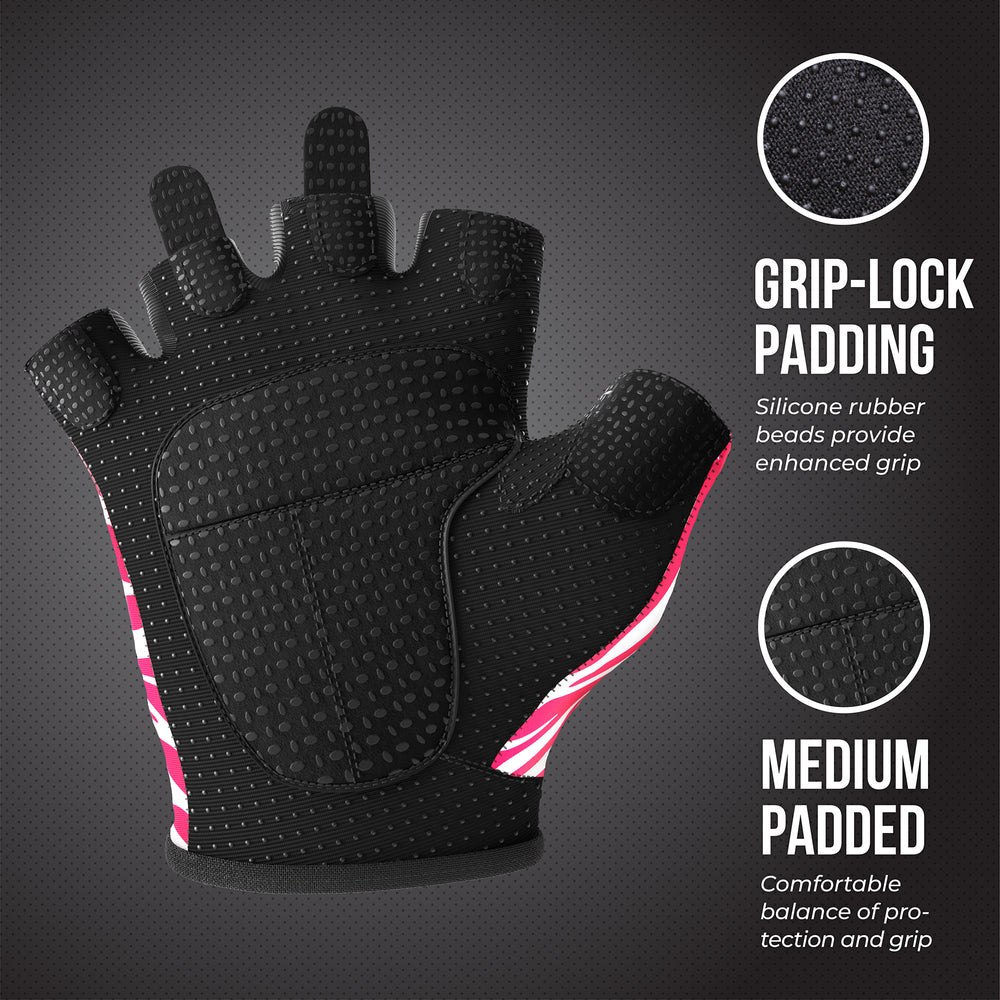 Contraband Pink Label 5277 Womens Zebra Designer Lifting Gloves