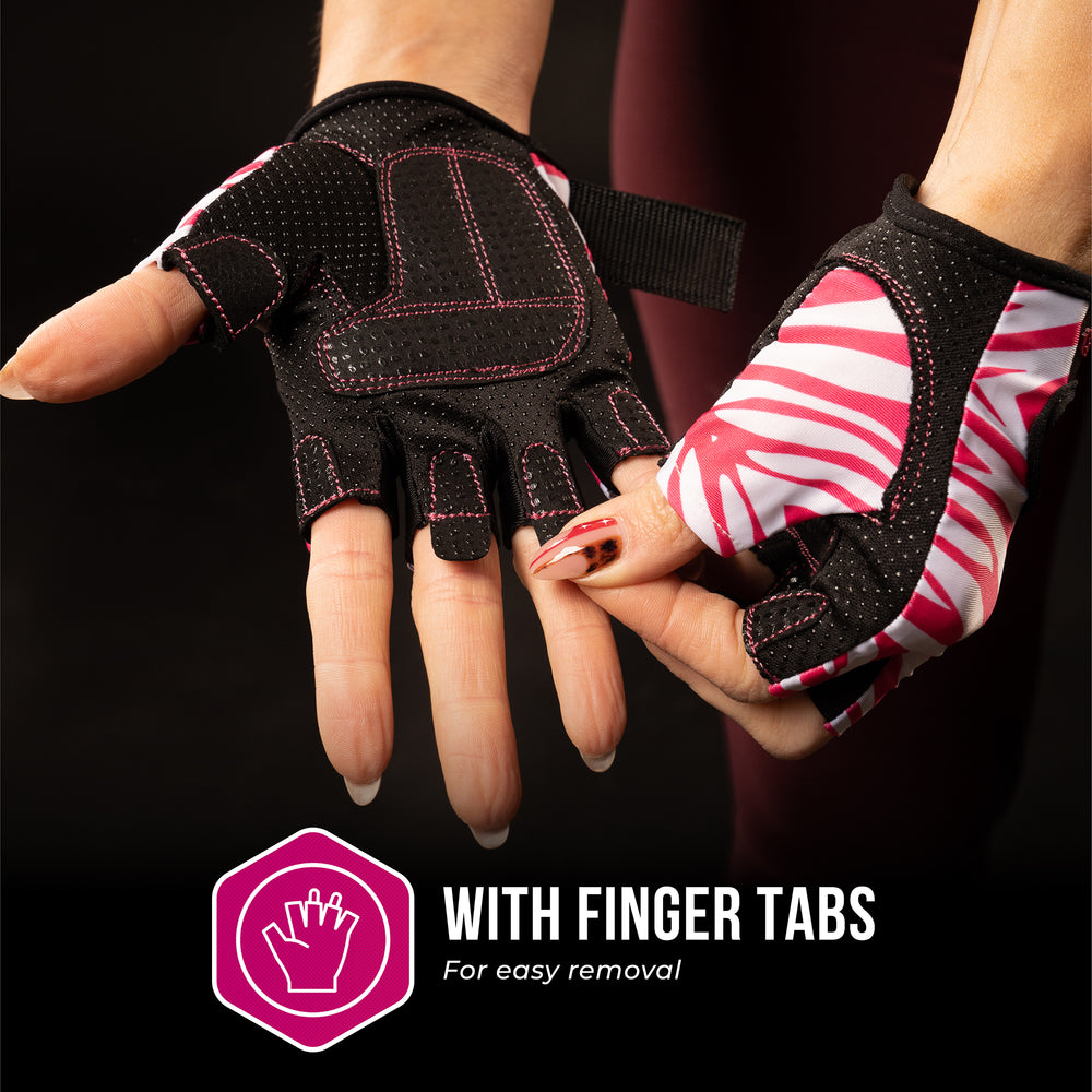 Contraband Pink Label 5277 Womens Zebra Designer Lifting Gloves