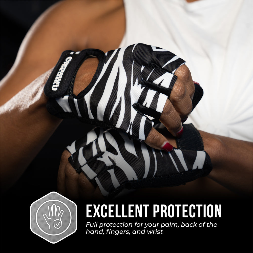 Contraband Pink Label 5277 Womens Zebra Designer Lifting Gloves