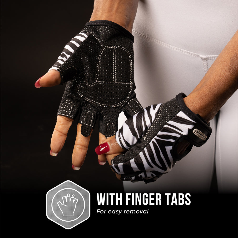Contraband Pink Label 5277 Womens Zebra Designer Lifting Gloves