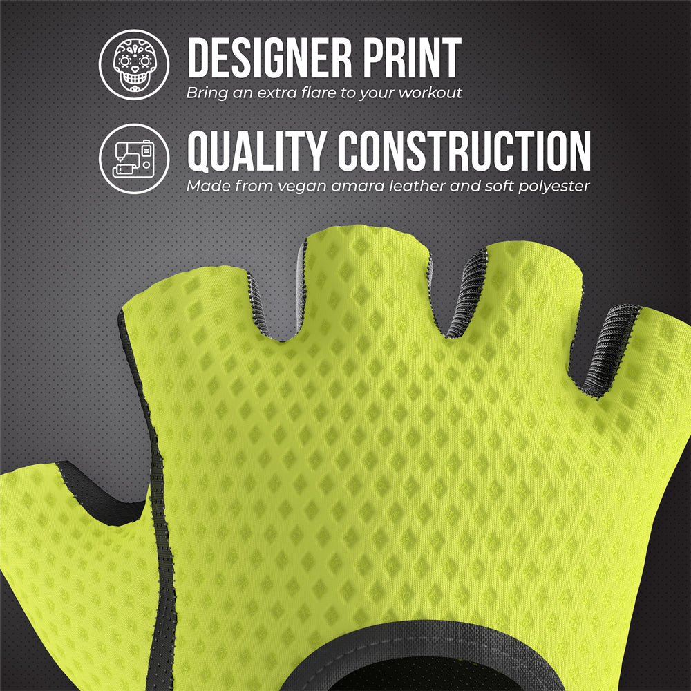 Contraband Pink Label 5307 Womens Diamond Mesh Designer Lifting Gloves