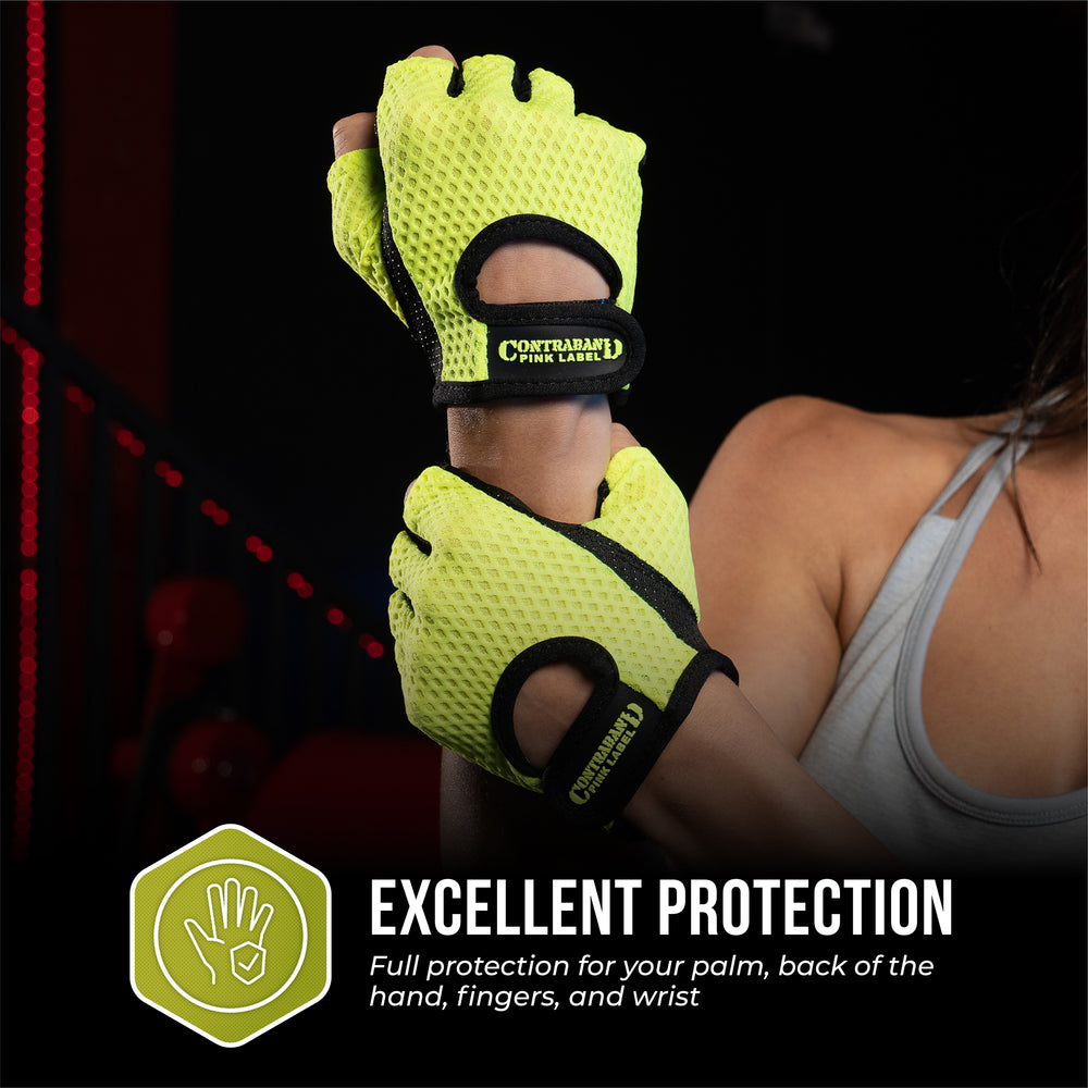 Contraband Pink Label 5307 Womens Diamond Mesh Designer Lifting Gloves
