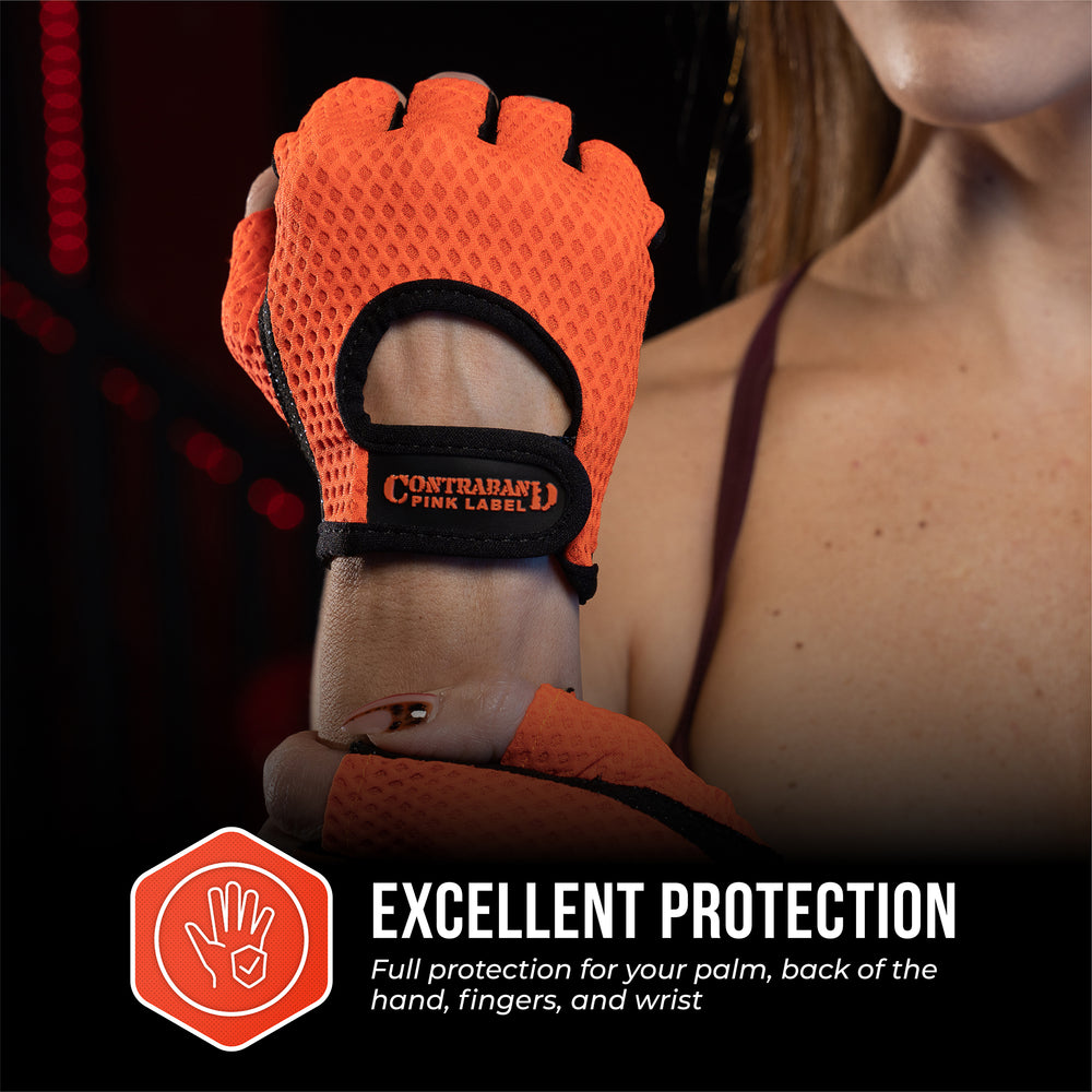 Contraband Pink Label 5307 Womens Diamond Mesh Designer Lifting Gloves