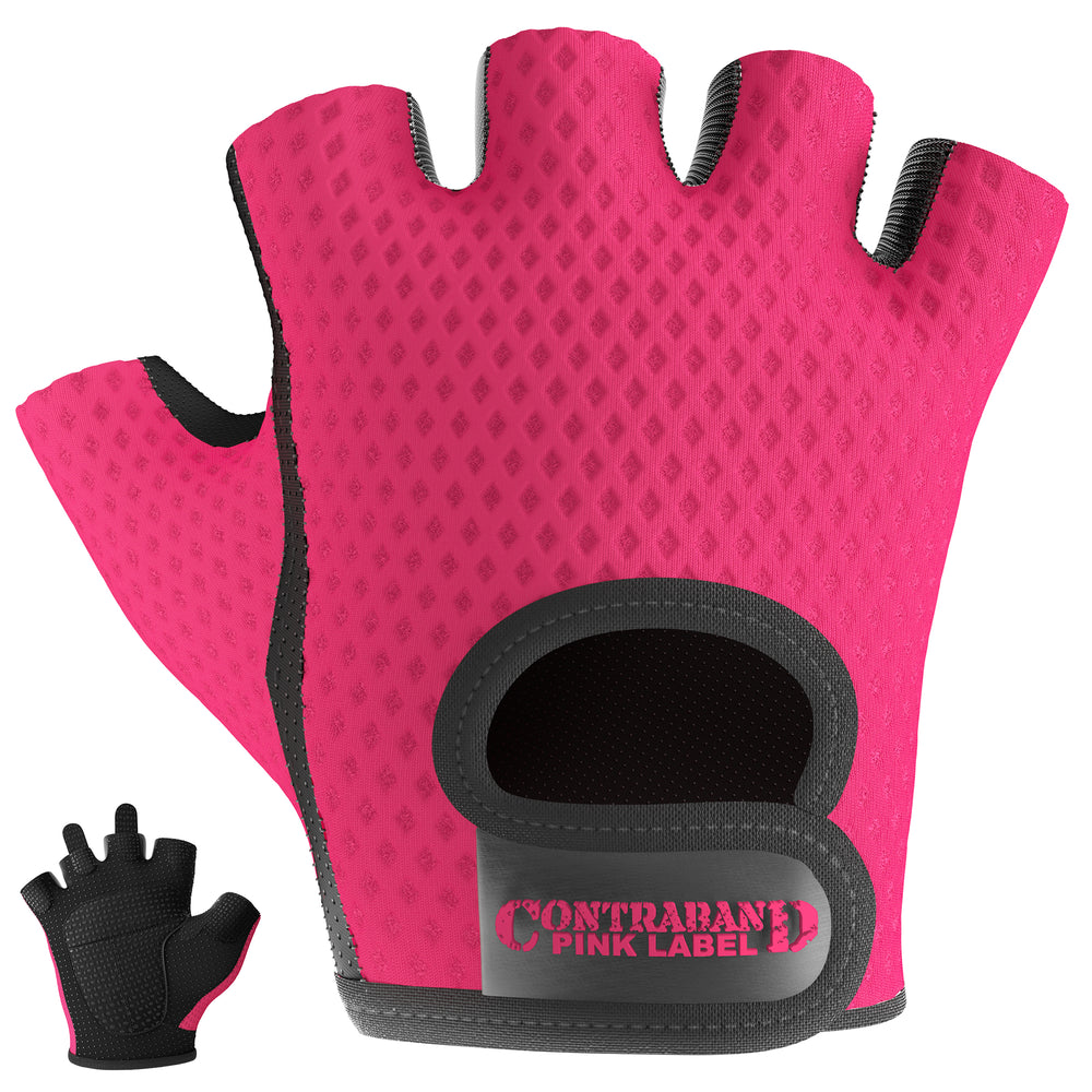 Contraband Pink Label 5307 Womens Diamond Mesh Designer Lifting Gloves