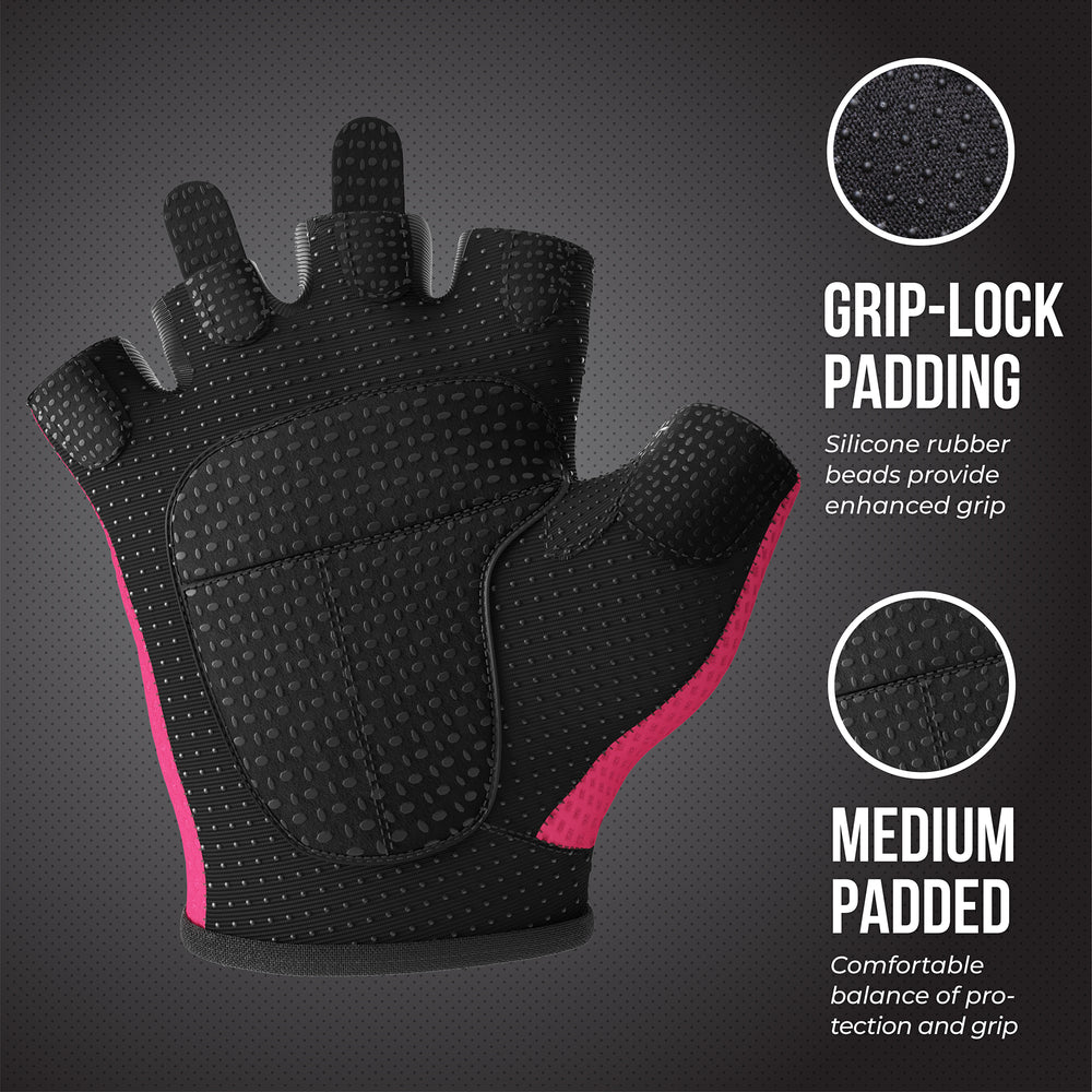 Contraband Pink Label 5307 Womens Diamond Mesh Designer Lifting Gloves