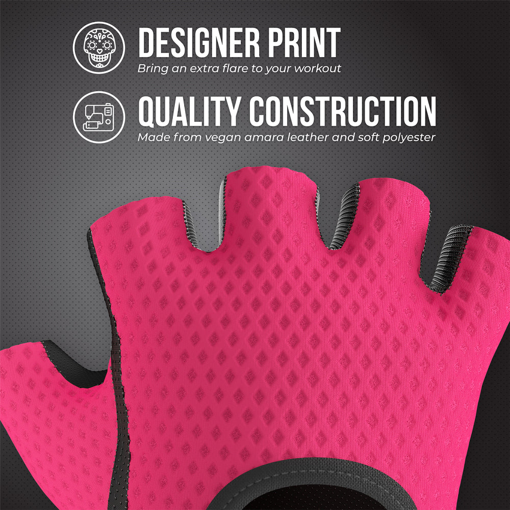 Contraband Pink Label 5307 Womens Diamond Mesh Designer Lifting Gloves