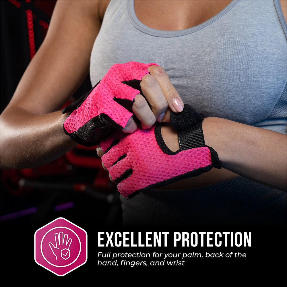 Contraband Pink Label 5307 Womens Diamond Mesh Designer Lifting Gloves