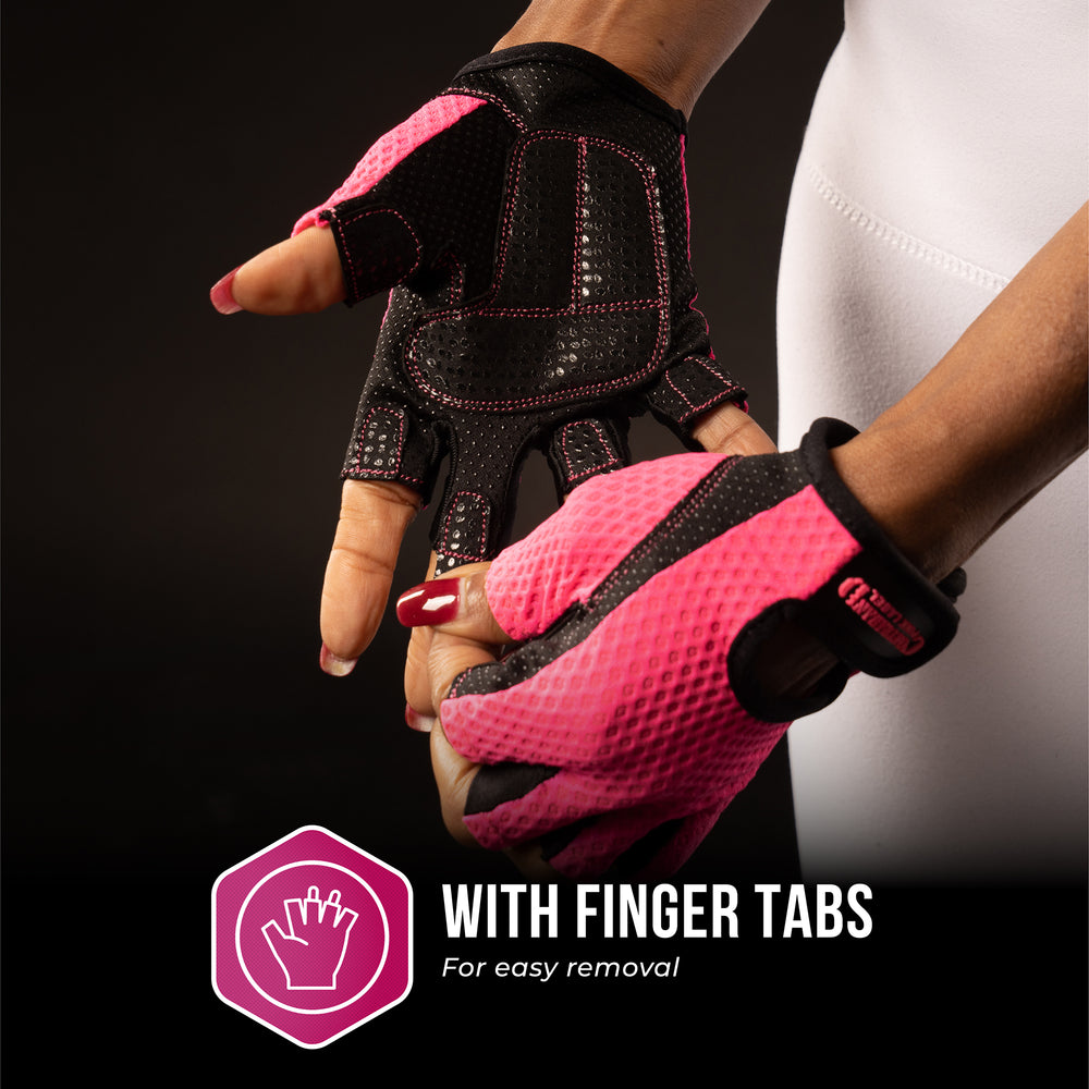 Contraband Pink Label 5307 Womens Diamond Mesh Designer Lifting Gloves