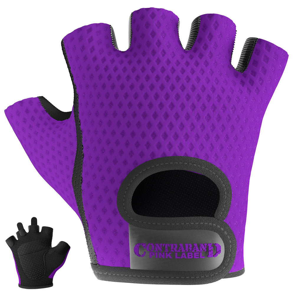 Contraband Pink Label 5307 Womens Diamond Mesh Designer Lifting Gloves