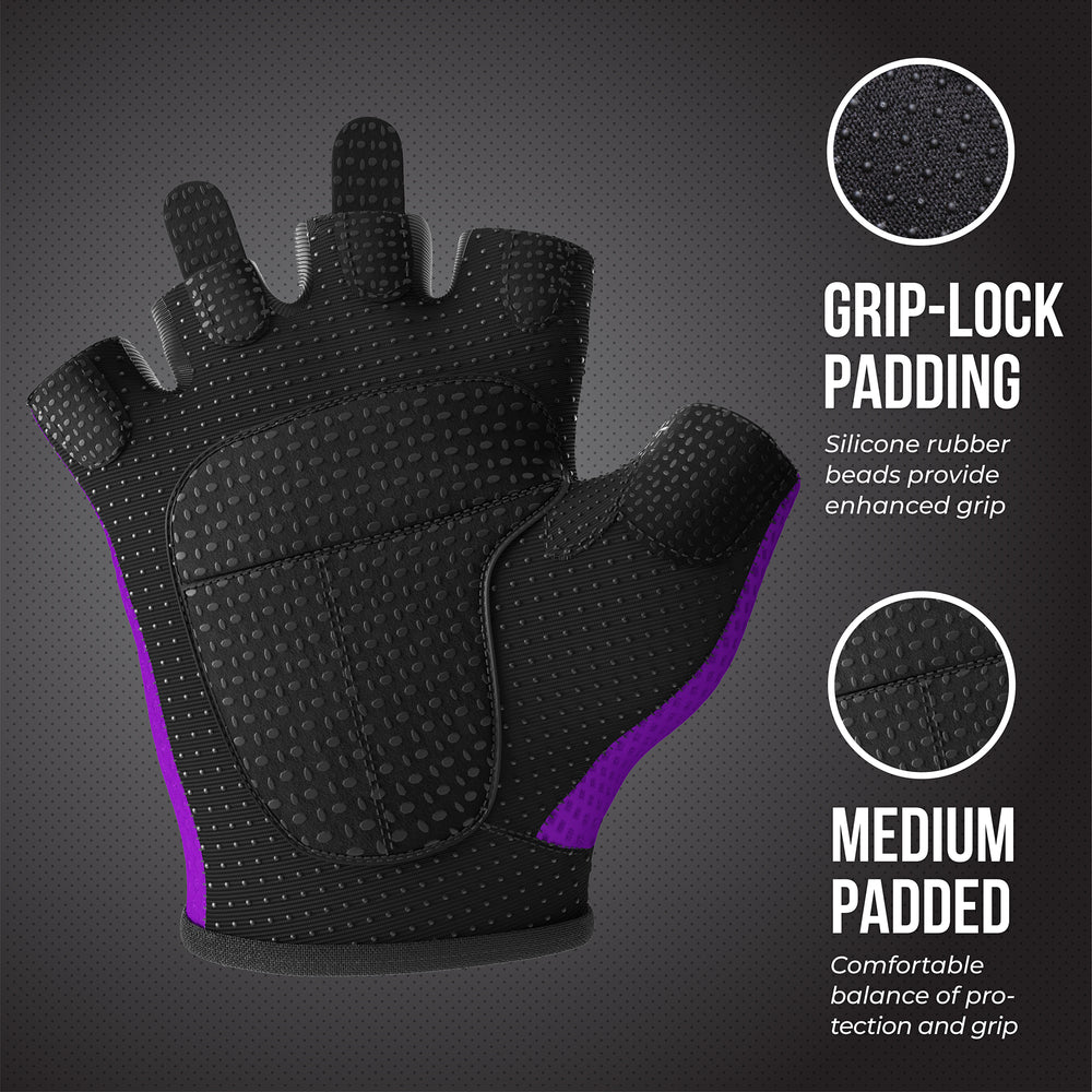 Contraband Pink Label 5307 Womens Diamond Mesh Designer Lifting Gloves