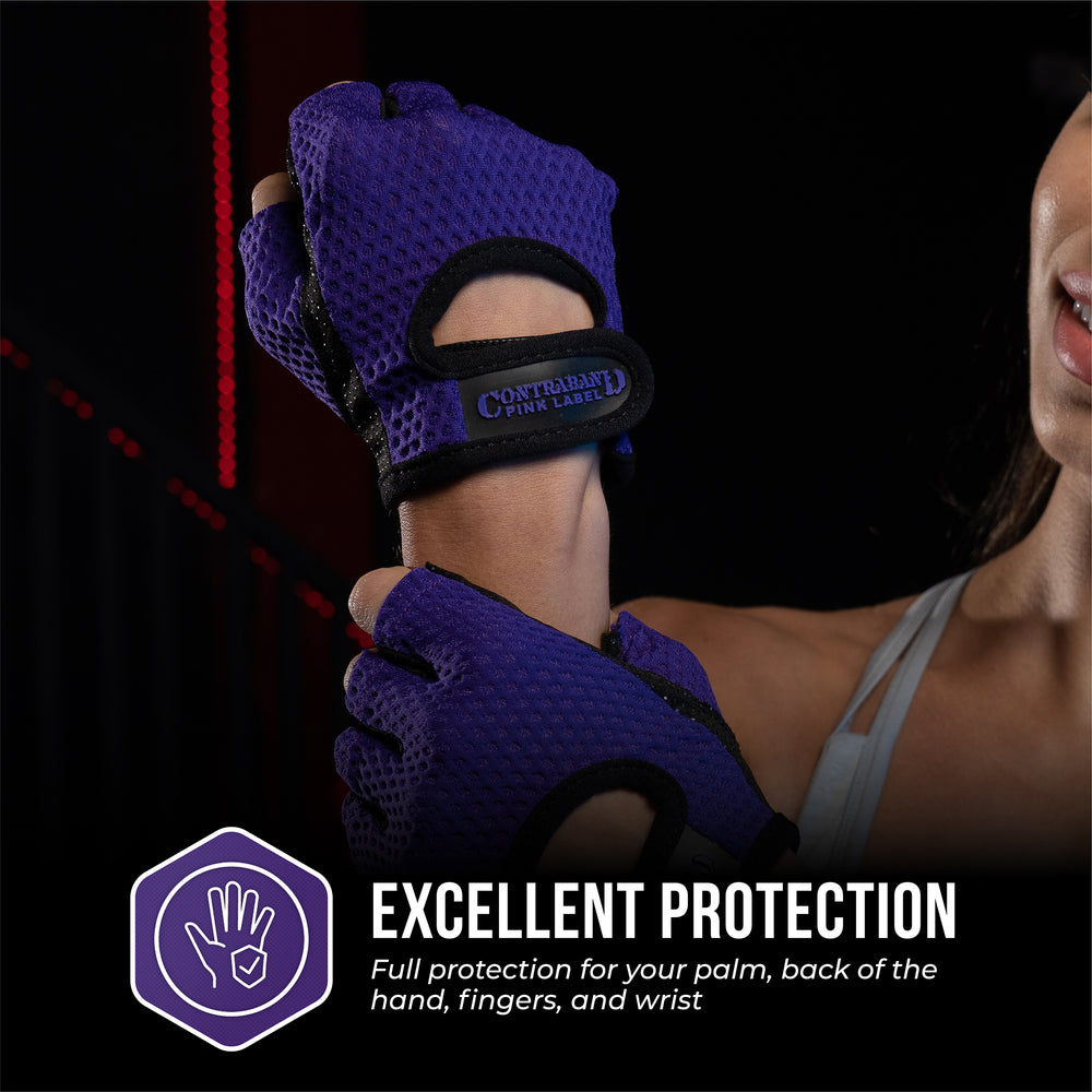 Contraband Pink Label 5307 Womens Diamond Mesh Designer Lifting Gloves