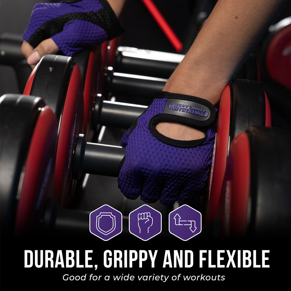 Contraband Pink Label 5307 Womens Diamond Mesh Designer Lifting Gloves