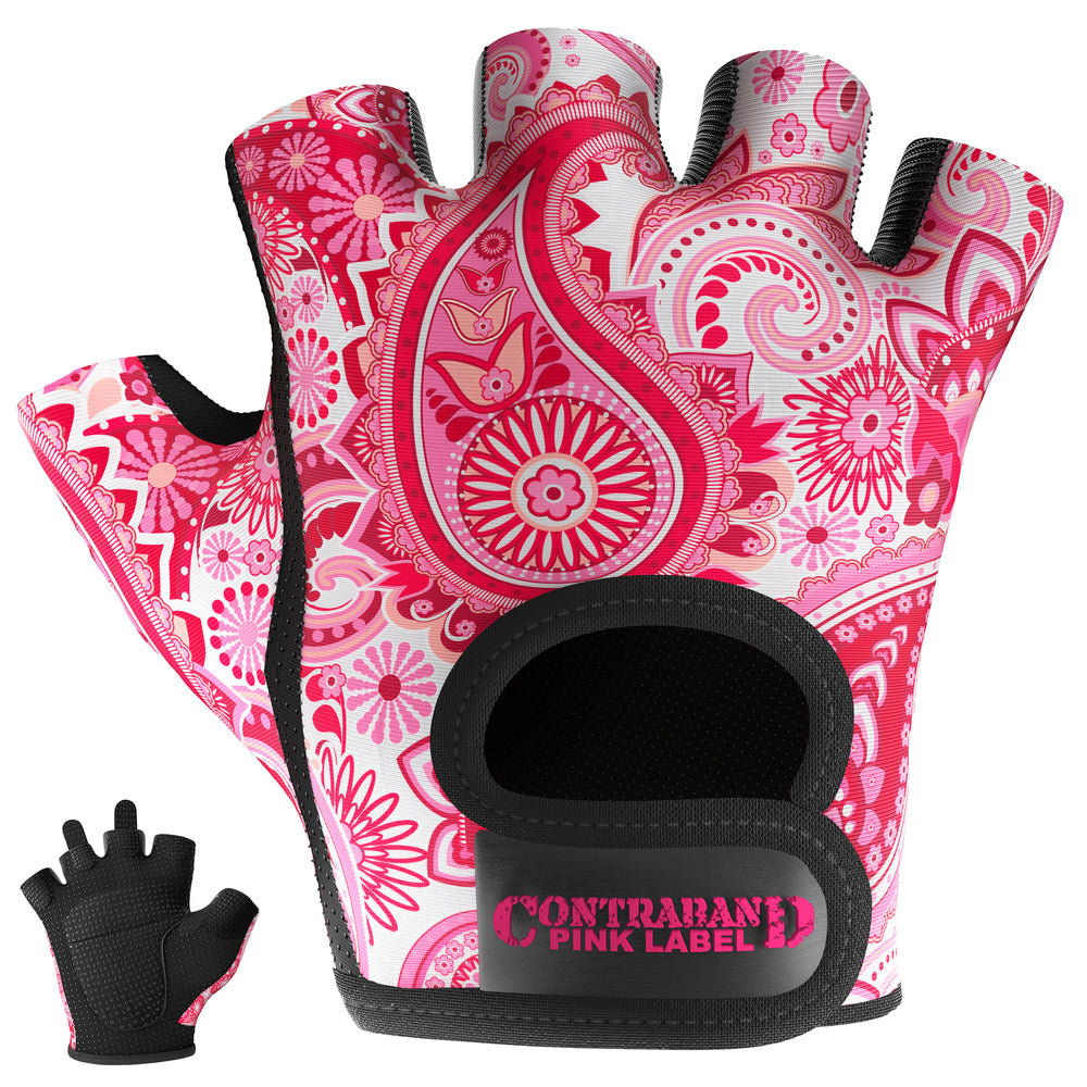 Contraband Pink Label 5387 Womens Paisley Designer Lifting Gloves