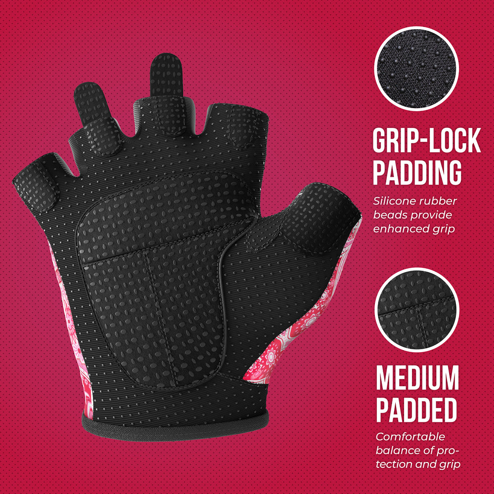 Contraband Pink Label 5387 Womens Paisley Designer Lifting Gloves