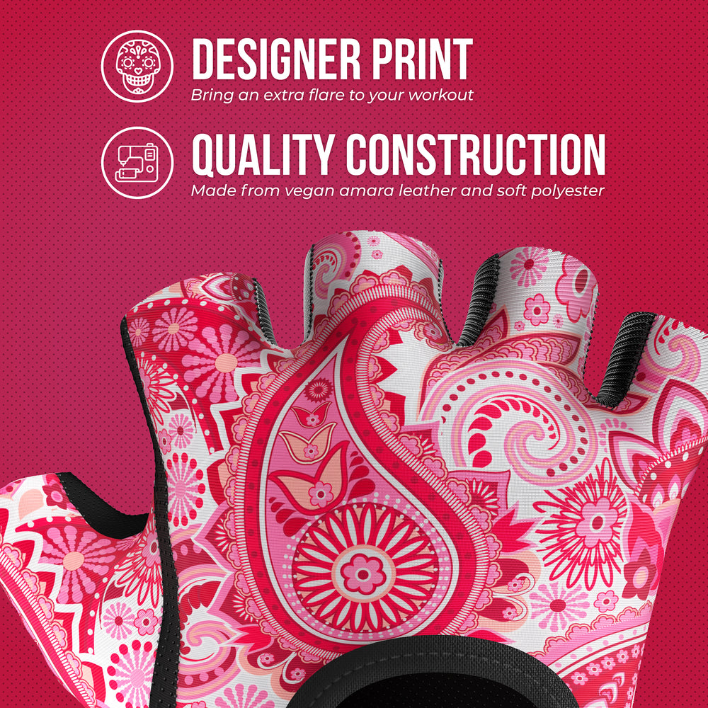 Contraband Pink Label 5387 Womens Paisley Designer Lifting Gloves