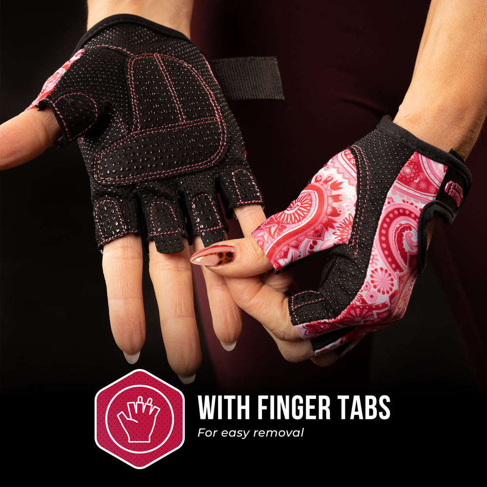 Contraband Pink Label 5387 Womens Paisley Designer Lifting Gloves