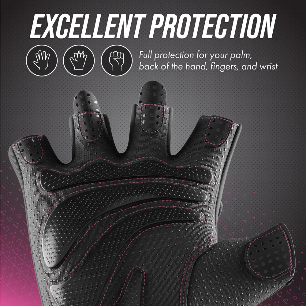 Contraband Pink Label 5437 Womens Extreme Grip Padded Lifting Gloves