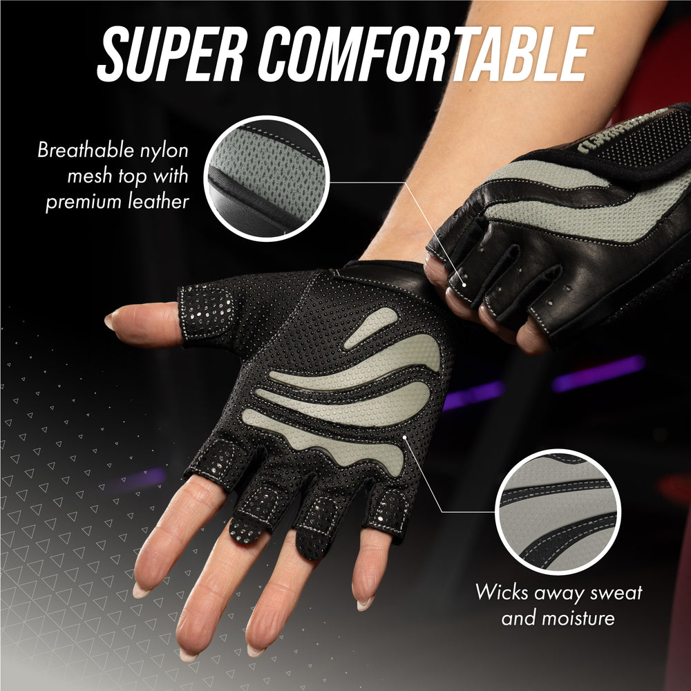 Contraband Pink Label 5437 Womens Extreme Grip Padded Lifting Gloves