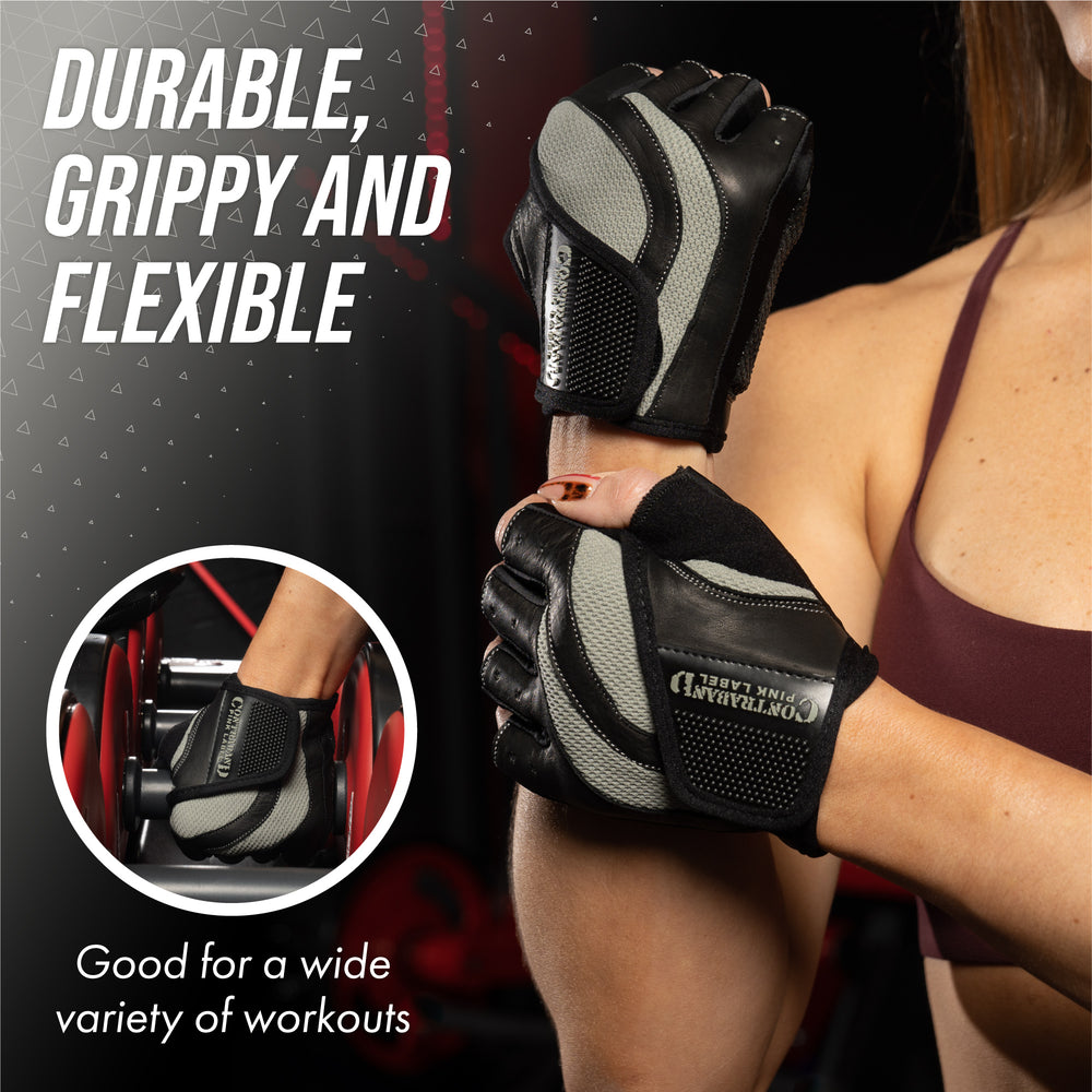 Contraband Pink Label 5437 Womens Extreme Grip Padded Lifting Gloves